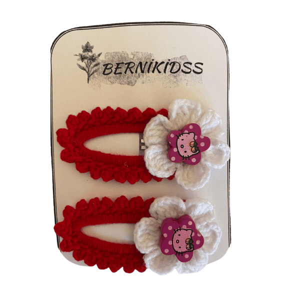 Çiçekli Hello Kitty Figürlü Toka - Görsel 2