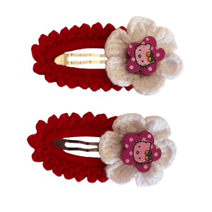 Çiçekli Hello Kitty Figürlü Toka