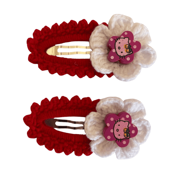 Çiçekli Hello Kitty Figürlü Toka